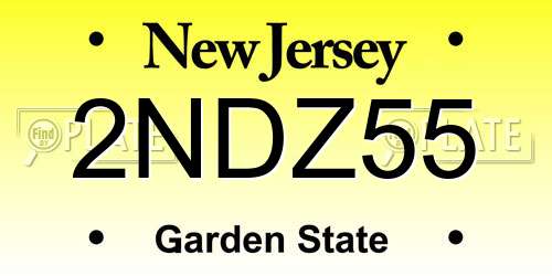2NDZ55 New Jersey License Plate