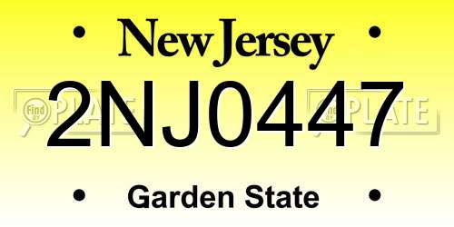 2NJ0447 New Jersey License Plate