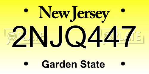 2NJQ447 New Jersey License Plate
