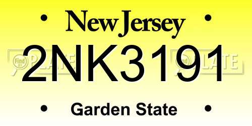 2NK3191 New Jersey License Plate