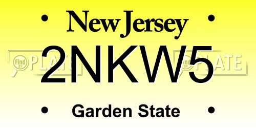 2NKW5 New Jersey License Plate