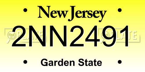 2NN2491 New Jersey License Plate