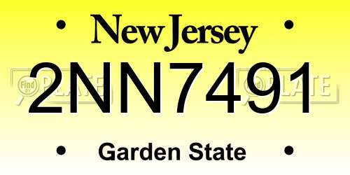 2NN7491 New Jersey License Plate