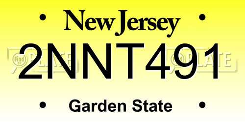 2NNT491 New Jersey License Plate
