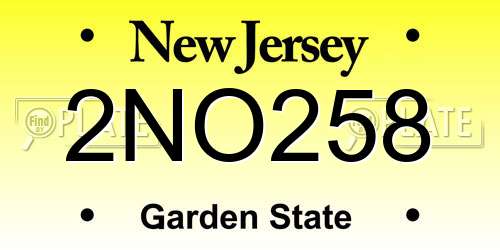 2NO258 New Jersey License Plate