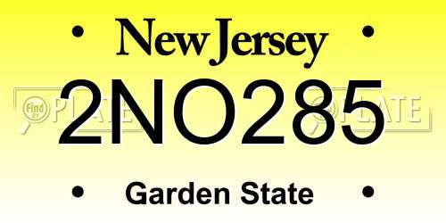 2NO285 New Jersey License Plate