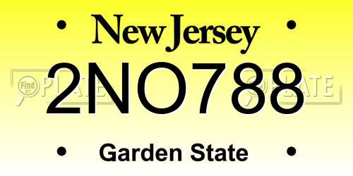 2NO788 New Jersey License Plate
