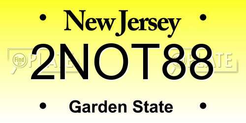 2NOT88 New Jersey License Plate