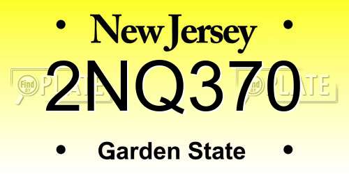 2NQ370 New Jersey License Plate