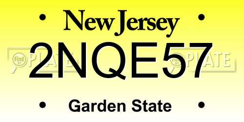 2NQE57 New Jersey License Plate