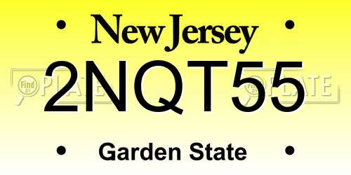 2NQT55 New Jersey License Plate