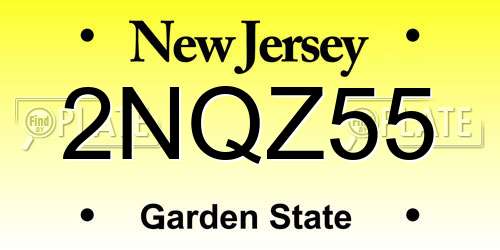 2NQZ55 New Jersey License Plate