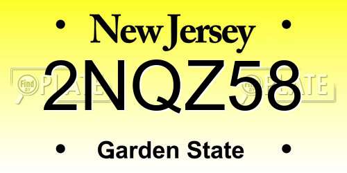 2NQZ58 New Jersey License Plate
