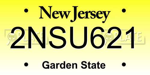 2NSU621 New Jersey License Plate