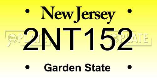 2NT152 New Jersey License Plate