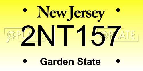 2NT157 New Jersey License Plate