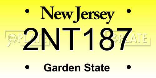 2NT187 New Jersey License Plate