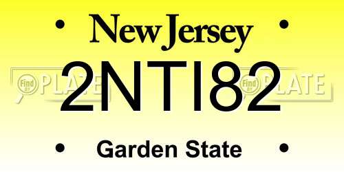 2NTI82 New Jersey License Plate