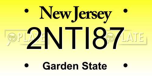 2NTI87 New Jersey License Plate