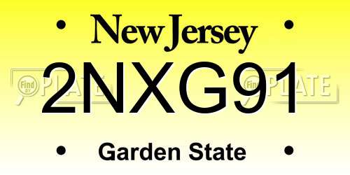 2NXG91 New Jersey License Plate
