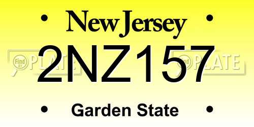 2NZ157 New Jersey License Plate