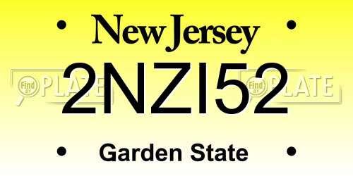 2NZI52 New Jersey License Plate