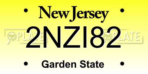 2NZI82 New Jersey License Plate