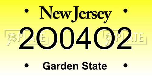 2O04O2 New Jersey License Plate