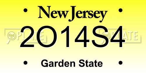 2O14S4 New Jersey License Plate