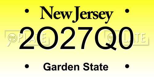 2O27Q0 New Jersey License Plate