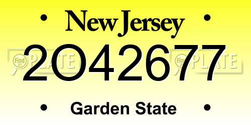 2O42677 New Jersey License Plate