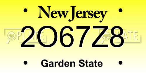 2O67Z8 New Jersey License Plate