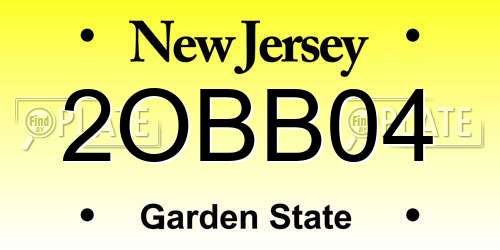 2OBB04 New Jersey License Plate