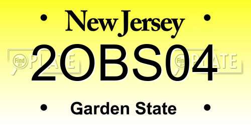 2OBS04 New Jersey License Plate