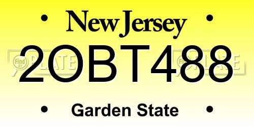 2OBT488 New Jersey License Plate