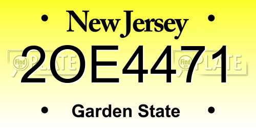 2OE4471 New Jersey License Plate