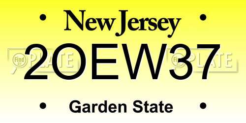 2OEW37 New Jersey License Plate