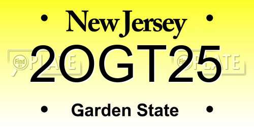 2OGT25 New Jersey License Plate