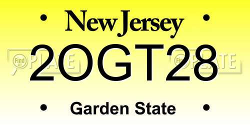 2OGT28 New Jersey License Plate