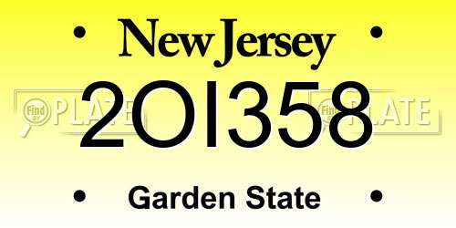 2OI358 New Jersey License Plate