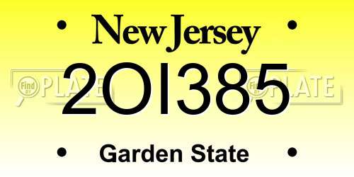 2OI385 New Jersey License Plate