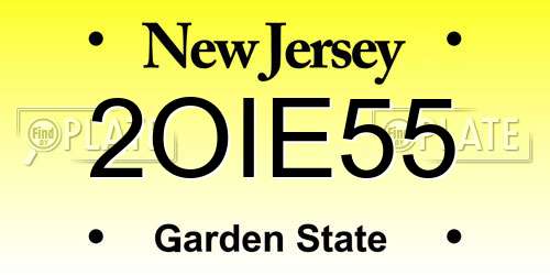 2OIE55 New Jersey License Plate