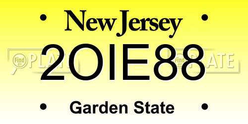 2OIE88 New Jersey License Plate