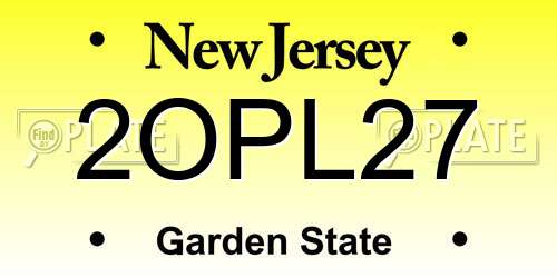 2OPL27 New Jersey License Plate