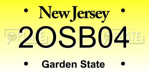 2OSB04 New Jersey License Plate