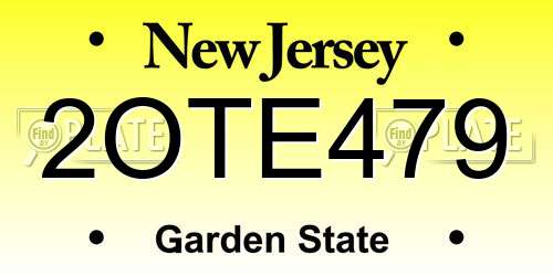 2OTE479 New Jersey License Plate