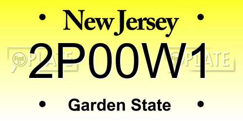 2P00W1 New Jersey License Plate