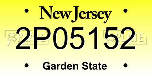 2P05152 New Jersey License Plate