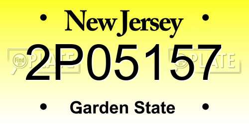 2P05157 New Jersey License Plate
