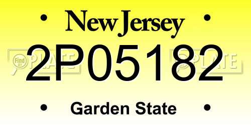 2P05182 New Jersey License Plate